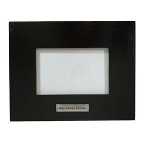 One Crazy Family Photo Black Frame Tabletop Fits 4"x6" Picture Silver Plate